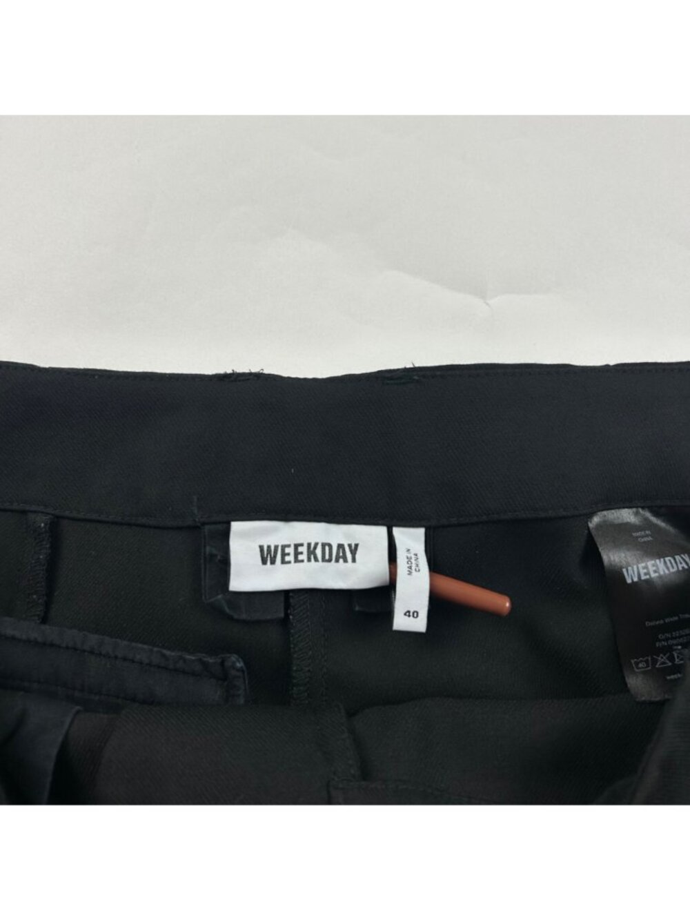 Weekday Black Dahna High Rise Split Flare Trouser Pant EU 40 US 10 - Picture 4 of 8